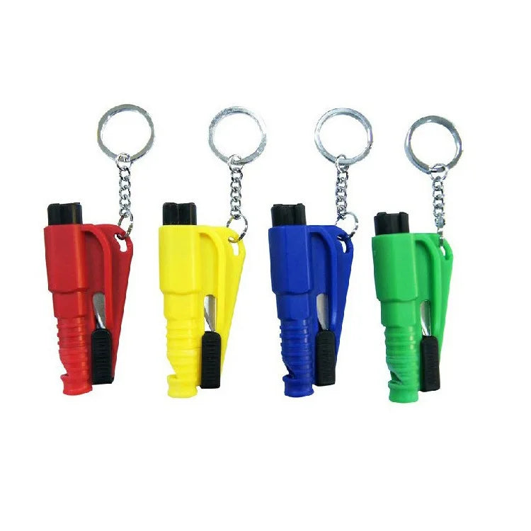 Mini Keychain Car Safety Hammer With Emergency Whistle Window Breaker Seatbelt Cutter For Family Car