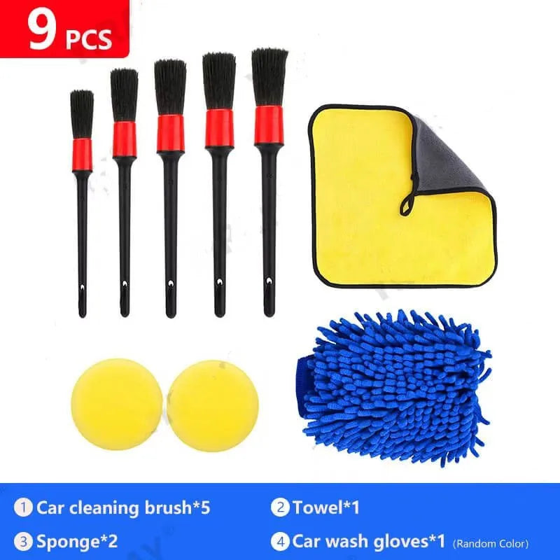 Car Detailing Kit, Car Detailing Brush Set, Car Wash Kit, Car Accessories, Car Cleaning Tools Kit for Interior, Exterior, Wheels