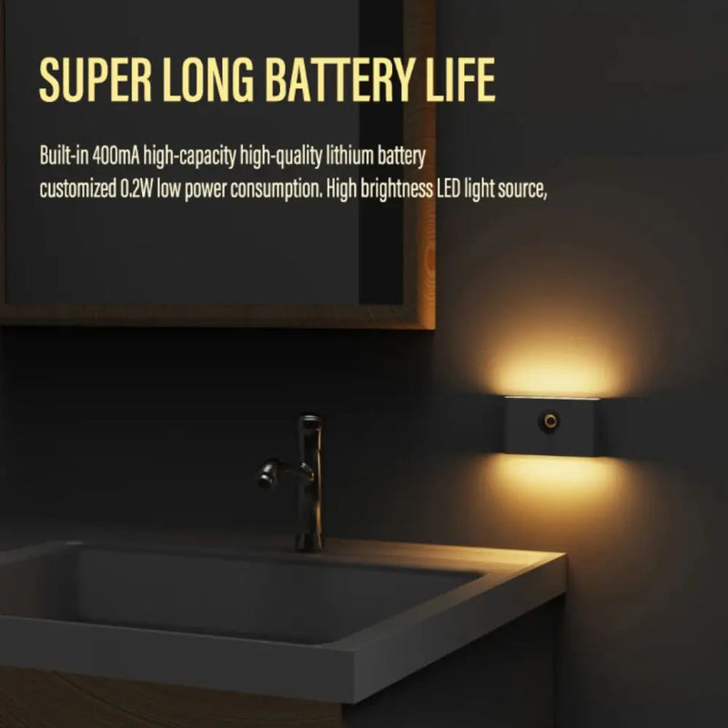 Battery Powered LED Night Light Dimmable Lighting 3 Modes Motion Sensor Night Light USB Charging Waterproof